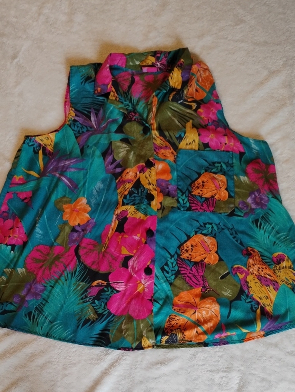 Ricki Two Unsized (XL?) Tropical Sleeveless Top